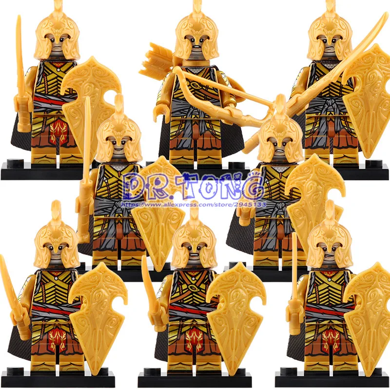 

50pcs Lord Of The Rings Classic Medieval Knight Noldo Warrior Golodh Haldir Terill Action Figures Building Blocks Toys KT1032