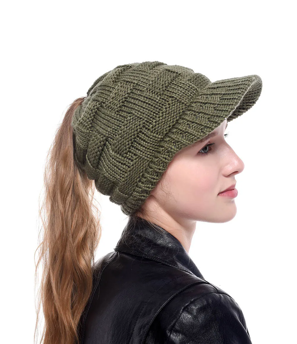 GKGJ зимние Шапки для девочек головные уборы Skullies Beanies, "конский хвост", Шапка-бини шапка, шапка Beanie шапка с отверстием для хвоста с козырьком головных уборов
