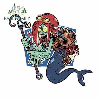 

EARLFAMILY 13cm x 11.4cm for On Twitter Mermaid Witch Auto Decal Vinyl Car Stickers Fashion Personality VAN Creative Sticker