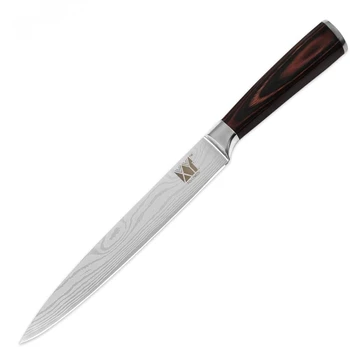 

Kitchen Knife 8 Inch Slicing Knife 7CR17 Stainless Steel Carving Sushi Knife Color Wood Handle Chef's Knife Cooking Accessories