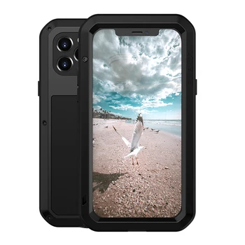 

360 Full Body Protective Case For iPhone 12 Pro Waterproof Dustproof Shockproof Heavy Duty Rugged Doom Metal Armor Cover 12Pro