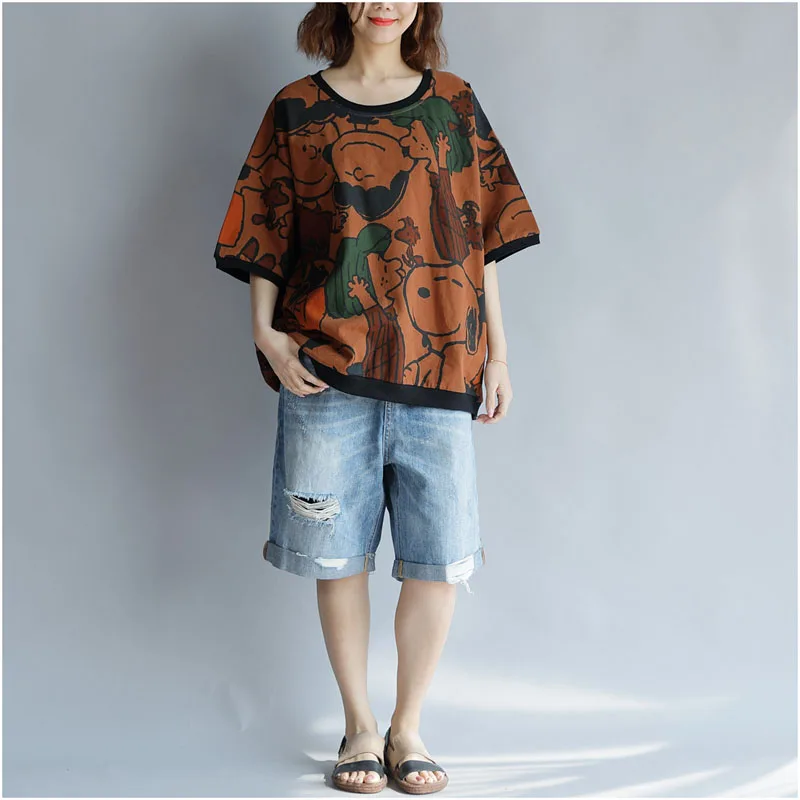 Kawaii t-shirt Cotton Women Tshirt 2019 Summer Vogue Print Tee Plus Size Cartoon T Shirt Korean TShirts Tops Femme Dog Clothes