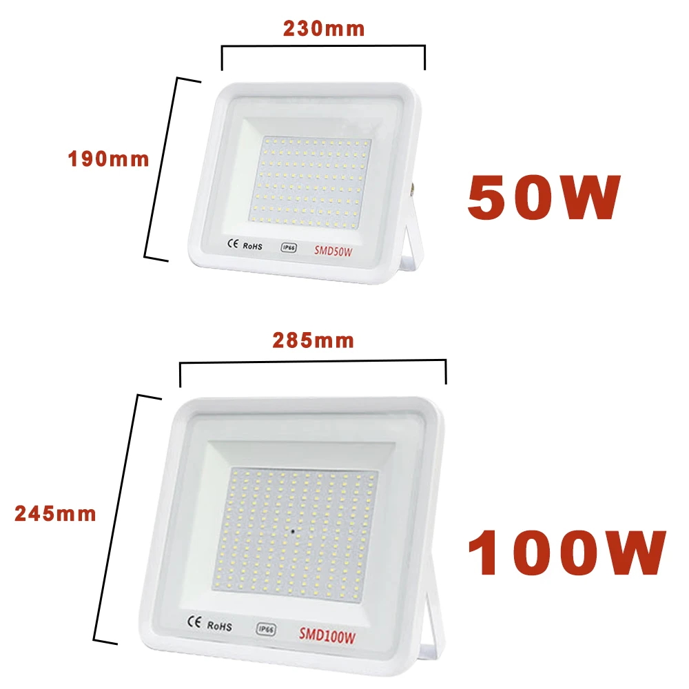 AC220V наружный светодиодный прожектор, достаточная мощность 20 Вт 30 Вт 50 Вт 100 Вт отражатель, водонепроницаемый IP66 Светодиодный прожектор, садовый прожектор, белый
