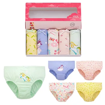 

1-14 Years Children Girls Underwear Cotton Girls Triangle Briefs Girl Panties Cartoon Unicorn Underpants For Girls 5 Pack
