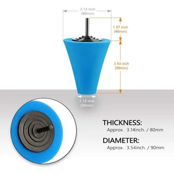 

Wheel Hub Cone Polishing Pad Cleaning Tool Sponge Drill Adapter Detachable