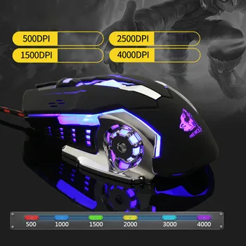 

Wired Led Light 4000dpi Optical Usb Ergonomic Pro Gamer Gaming Mouse Metal Plate Gaming Mouse Laptop Игровая Мышь Dropshipping