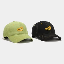 Женская Корейская бейсболка с нашивкой в виде банана для мужчин и женщин, японская Весенняя новинка, Повседневная Вельветовая Кепка от солнца в виде утки, Снэпбэк