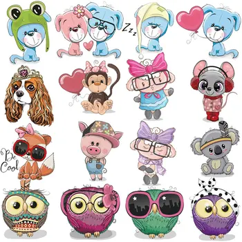 

Cute Patch Animal Unicorn Iron on Patches Thermo Transfer for Clothes Pride Stickers Letter Badges Washable DIY T-shirt Print