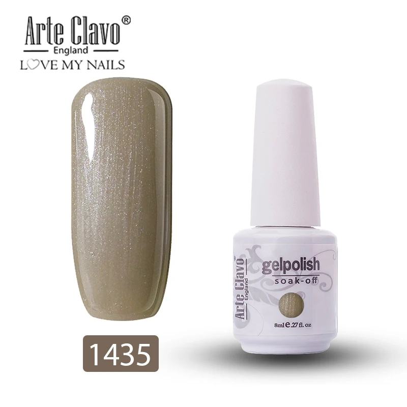 Arte Clavo 8 мл Гель-лак для ногтей верхний слой и Базовое покрытие Гель-лак для ногтей Светодиодный УФ-лак 85 цветов Гель-лак для ногтей - Цвет: 1435