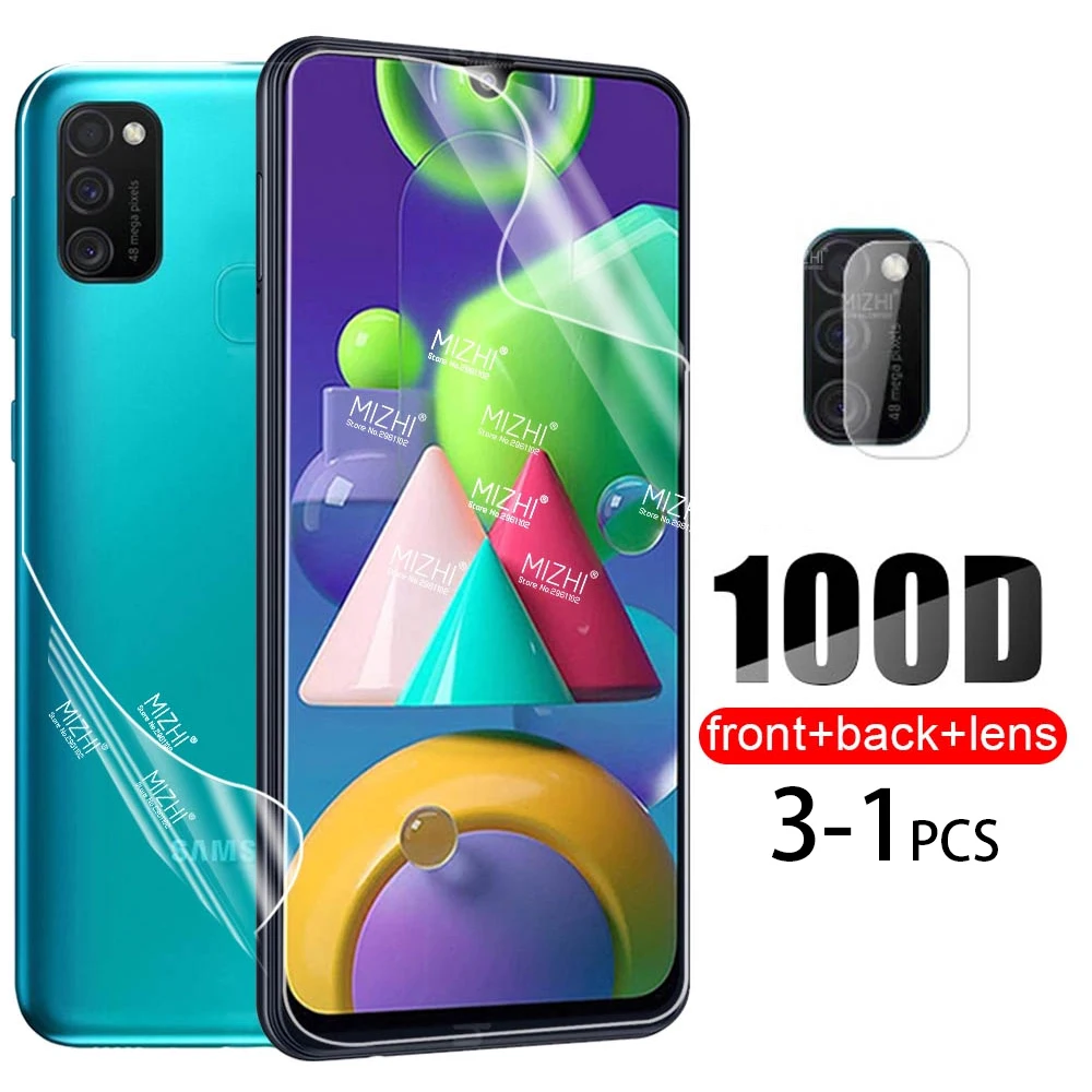 100D hidrogel de película para Samsung Galaxy A52 A72 A32 M21 A21s A51 A71 A12 A31 A02s M31S Protector de pantalla de la Cámara de vidrio