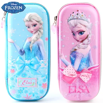 

girls princess Crown frozen elsa anna Cartoon pen case High capacity school supplies Pencil Cases Student kids gift
