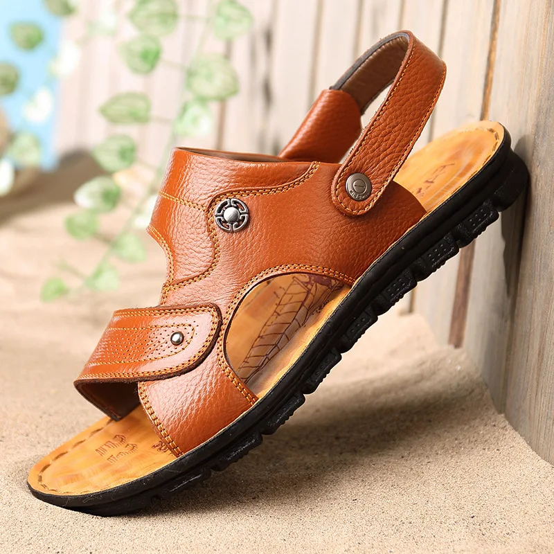 

2019 Summer New Products MEN'S Sandals Genuine Leather Sandals Men's Versatile Breathable Anti-slip Slippers Shoe