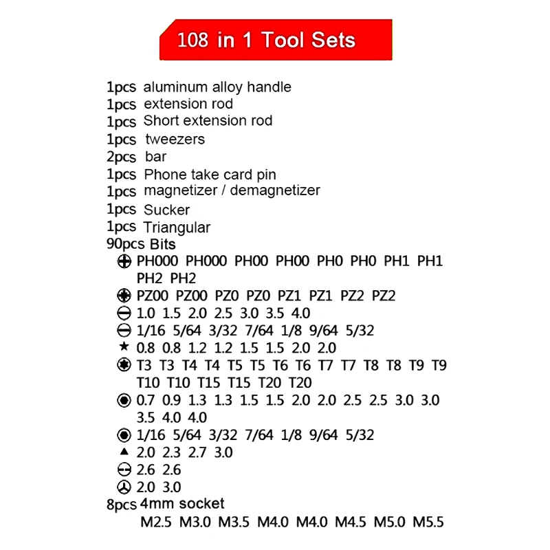 Goedkoop OBDL Precisie Schroevendraaier Set 108 in 1 multifunctionele Computer PC Mobiele Telefoon Digitale Elektronische Apparaat Reparatie Hand Huis gereedschap