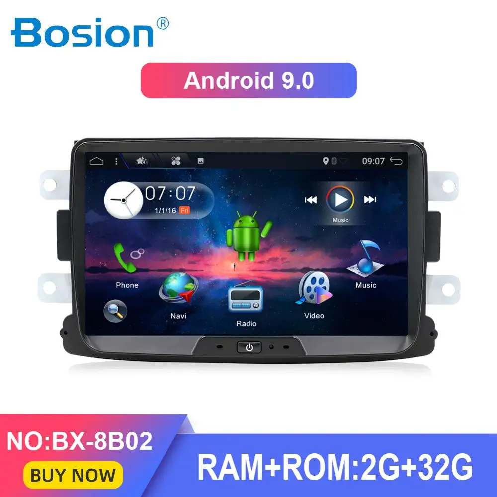 Perfect 1 DIN Android 9.0 8 Inch Car DVD Player For Dacia/Sandero/Duster/Renault 2 Logan 32G ROM 3G/4G/WIFI/BT/USB GPS Navigation Radio 0