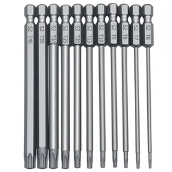 Juego de brocas de seguridad a prueba de manipulaciones, destornillador, brocas de taladro, Torx cabeza plana, herramienta de brocas hexagonales de 1/4 ", 11 Uds./12 Uds.