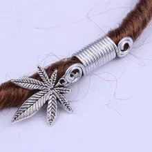 5 шт. серебряные кольца для волос плетеные дреды бусины листья звезда аксессуары Diy Ретро покрытие древний серебряный сплав для наращивания волос