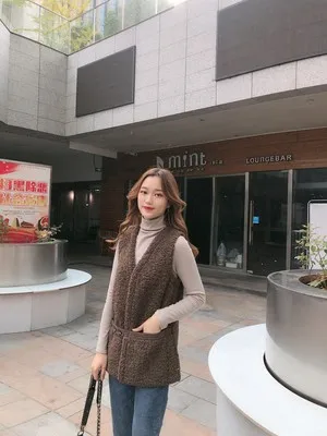 Lambs wool cotton vest women's fur vest new short women's vest jacket winter sheep fur vest JN954