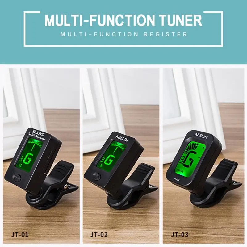 Тюнер для гитары JOYO JT 01/JT 02 вращающийся с питанием CR2032 * 1 баса акустической