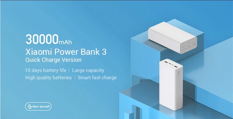 mobile power bank Xiaomi Power Bank 3 30000mAh 18W Fast Charging Portable Mi Powerbank 30000 mAh USB Type C External Battery Poverbank powerbank 30000