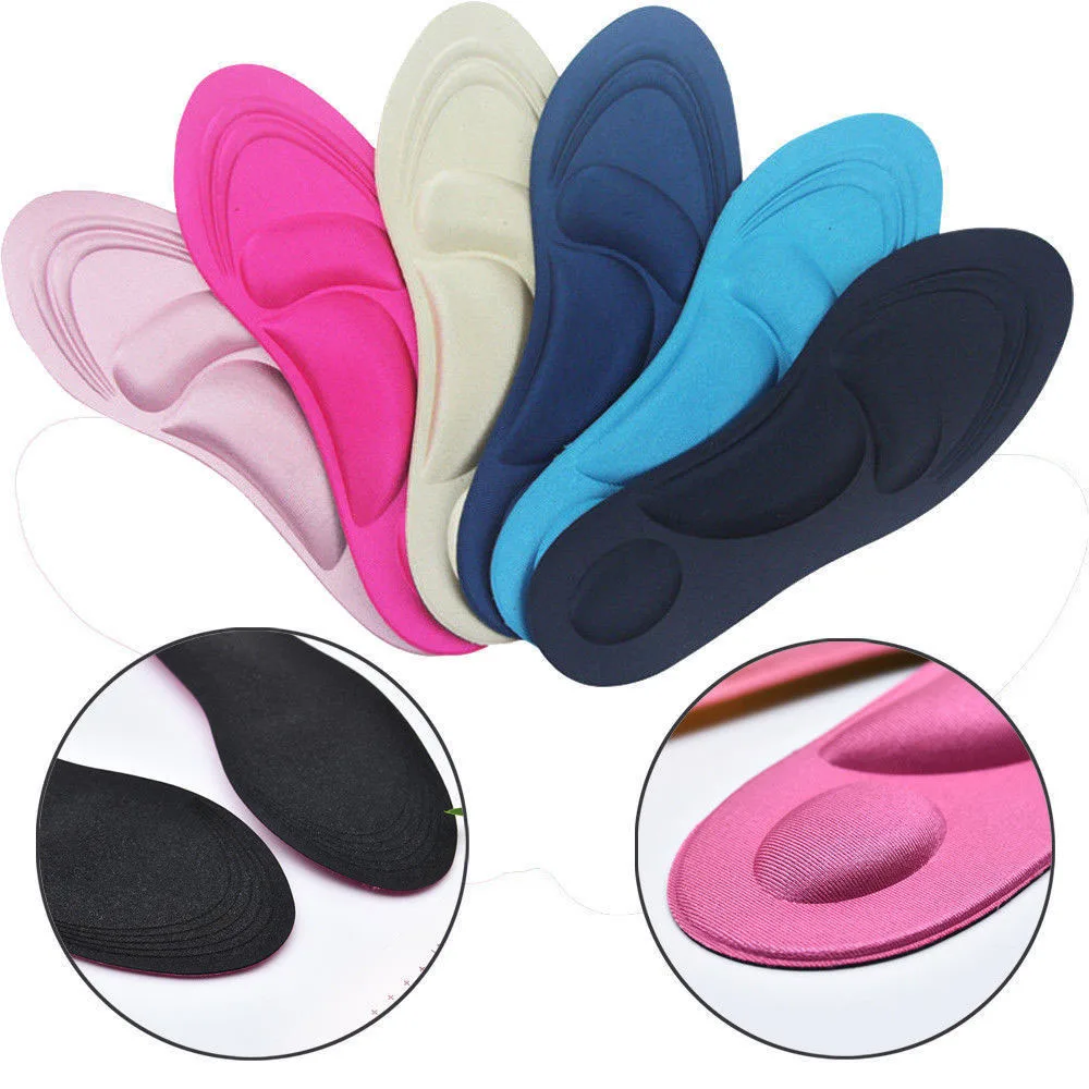 

2020 New 1 Pair Women High Heels Sponge 4D Shoe Insoles Cushions Pads DIY Cutting Sport Arch Support Orthotic Feet Care Massage