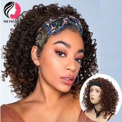 INS FACING Headband Wig Short Wavy Synthetic Wigs for Black Women Curly Wigs Party Cosplay 14'' Glueless Wigs Pre Plucked Hair