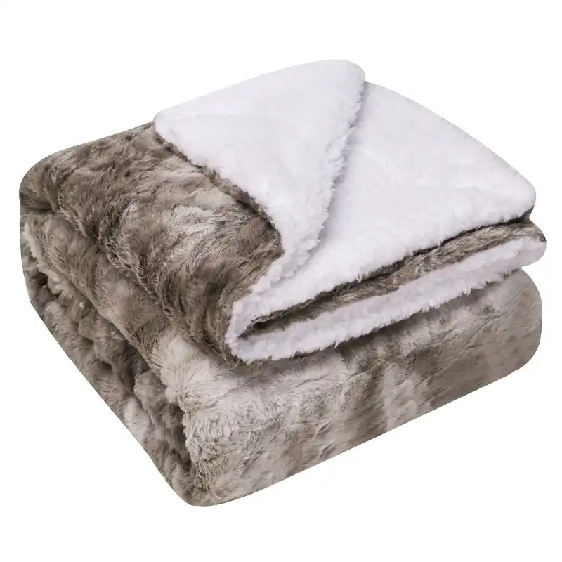Couverture Double Couche Epaisse En Cachemire Couvre Lit En Peluche Plaid Pour La Maison Le Bureau Hiver Aliexpress