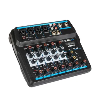 

Headphone Jack 48V Phantom Power Wireless Bluetooth 6 Channels USB Digital For Karaoke DJ Streaming Audio Mixer Sound Board