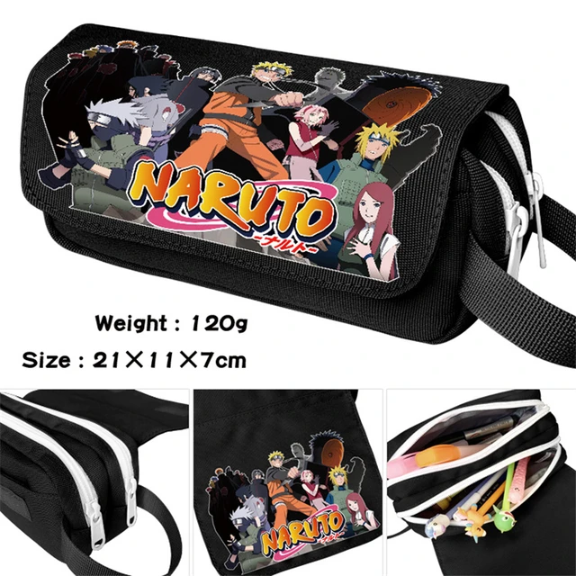 NARUTO Uzumaki Naruto Sasuke Pain Figure Children's Cartoon Schoolbag  Multifunctional Large-capacity Stationery Storage Box Toys