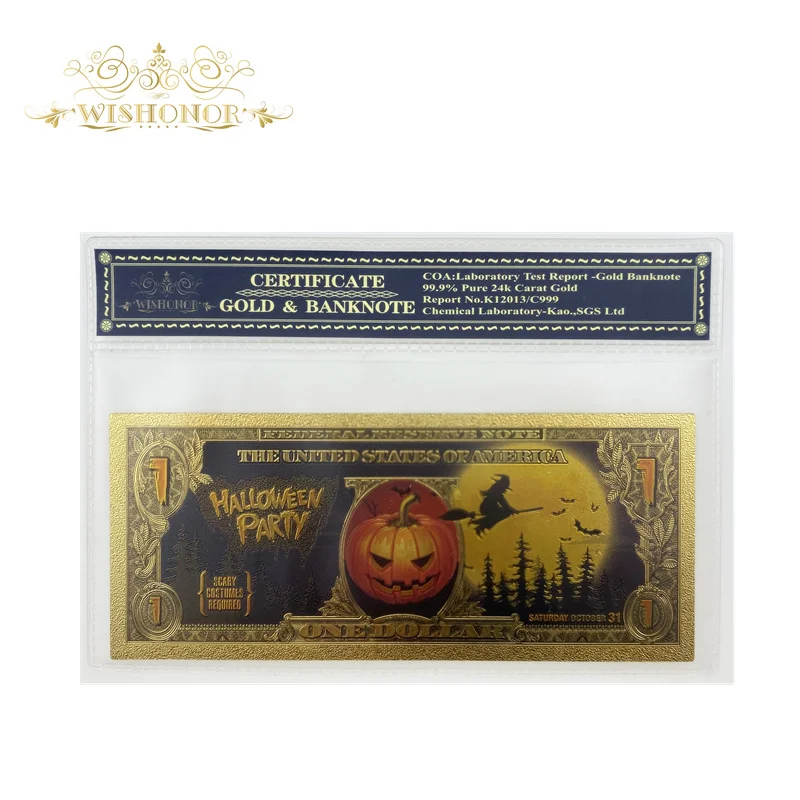 Halloween 2 Новые продукты для евро 500 евро банкноты в 24 позолоченные мировой банкноты поддельные деньги с пластиковый чехол - Цвет: Halloween 2
