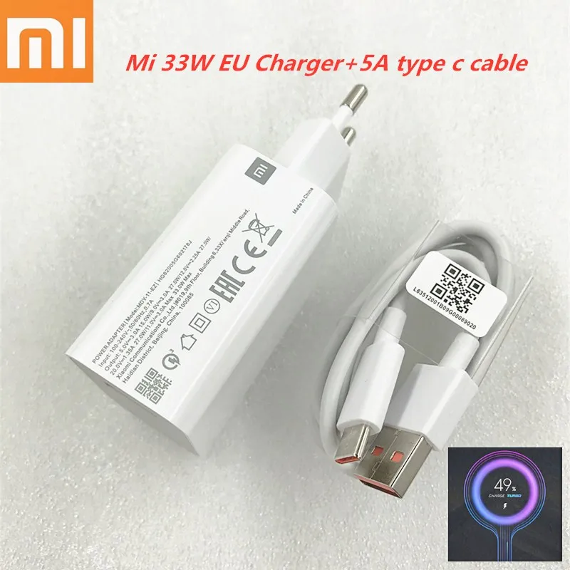 Xiaomi Mi 10s 10t 5g Turbo Charger Fast Charge Eu 33w Wall Adapter 5a Usb 3 1 Type C Cable For Mi 10 9t 9 A3 Mix 3 Cc9 Pro K40 Mobile Phone Chargers Aliexpress