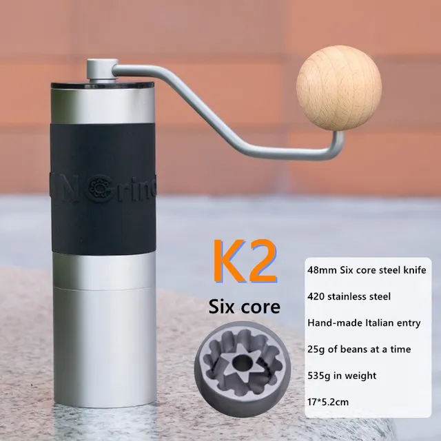 Kingrinder Kézi Kávécsiszoló Hordozható Rozsdamentes Acél Burr Grinder Kúpos Kávé Miller K1 K2 - Image 4