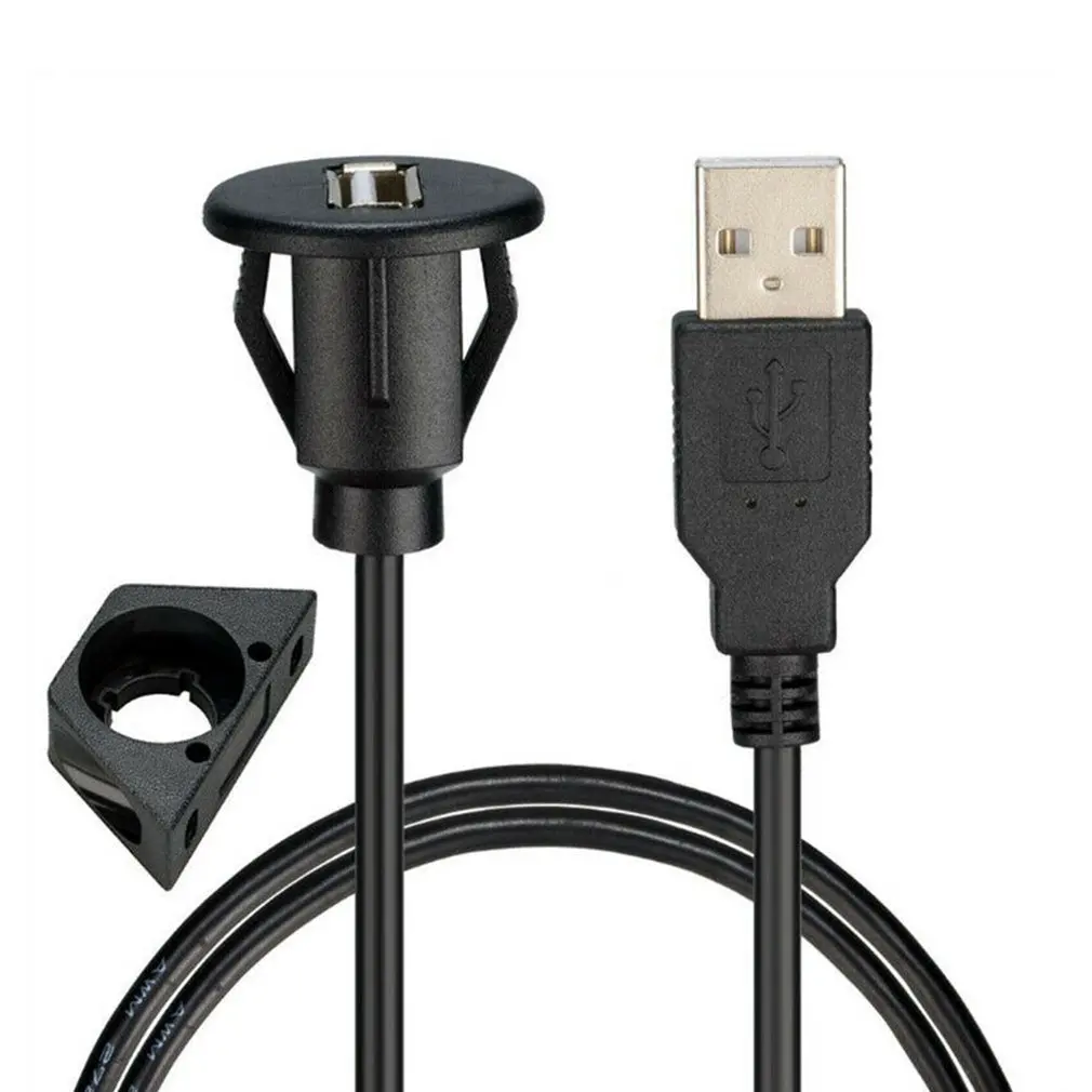 1 m / 2 car dashboard installation USB 2.0 male to female socket panel extension cable single port USB2.0 | Электроника