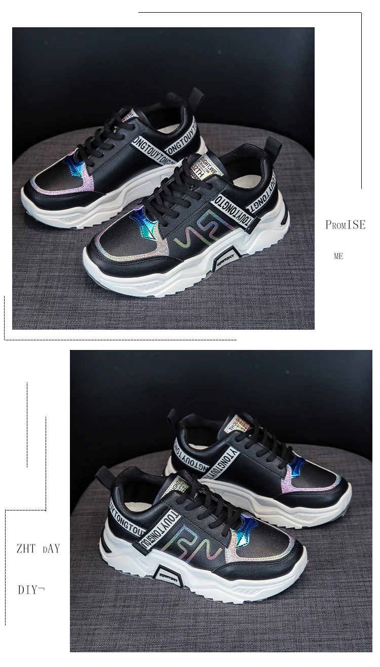 zapatos mujer; женские модные кроссовки с низким берцем; прогулочная Обувь На Шнуровке; повседневная обувь на платформе; U17-48