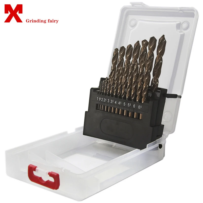 

19Pcs HSS Drill Bit Set M42 High Speed Steel 8% Cobalt Twist Drill Bits Iron Aluminum Copper Wood Stainless Steel Metal Drilling