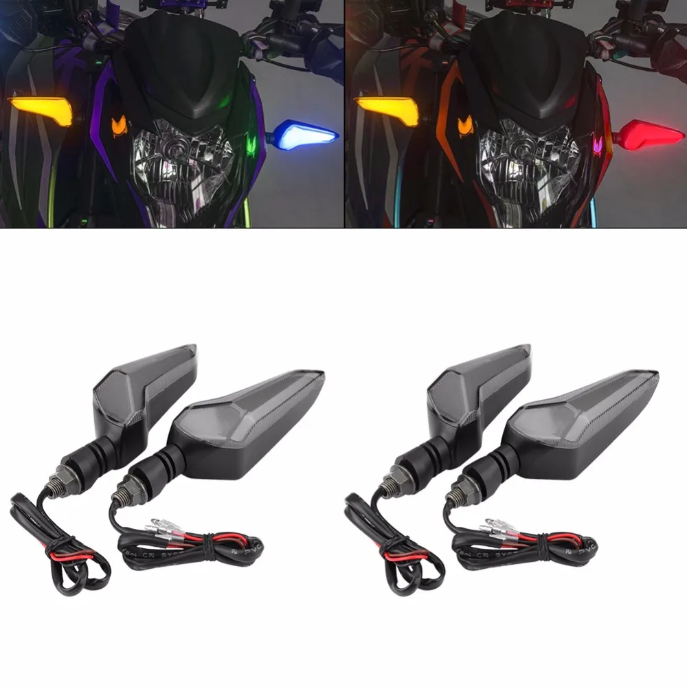 

1 Pair Cool Double Color Motorcycle Refit Turn Signal LED Lights Decorative Direction Lamp Waterproof Modified Turn signals