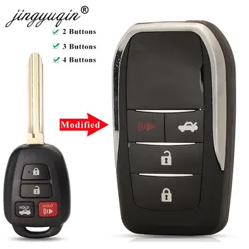 Keyforkess Modificato 2 Tasti di Vibrazione A Distanza Delle Coperture Chiave Dell'automobile Per Toyota CAMRY Corolla YARIS Vios Prado TOY43 Caso Fob Lama di ricambio