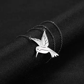 

EUEAVAN 10pcs Stainless Steel Necklace Dog Fish Bird Flying Animal Walking Necklaces Women Chain Gift for Friend Wholesale