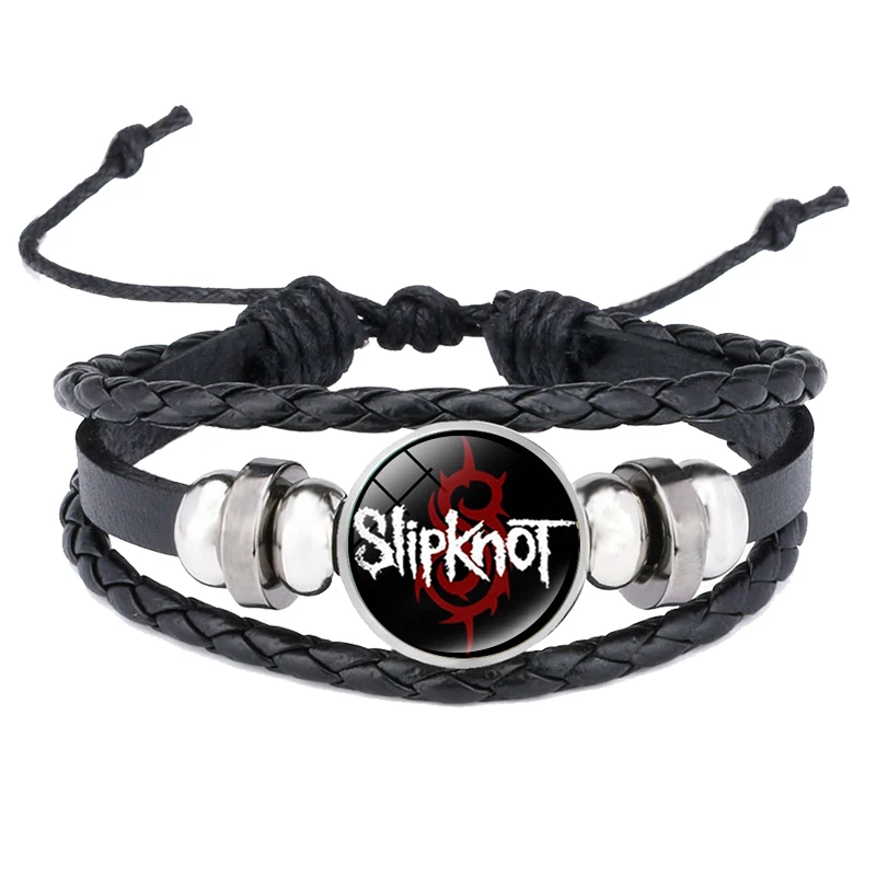 Рок-Группа SLIPKNOT кожаный браслет для женщин и мужчин значки стеклянный купол