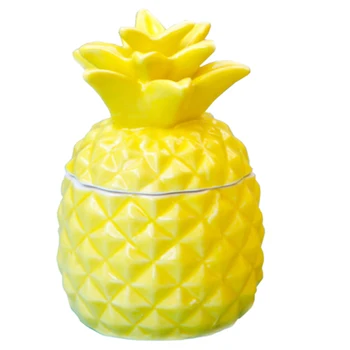 

European Desktop Small Object Storage Yellow Small Pineapple Jar Jewelry Storage Box