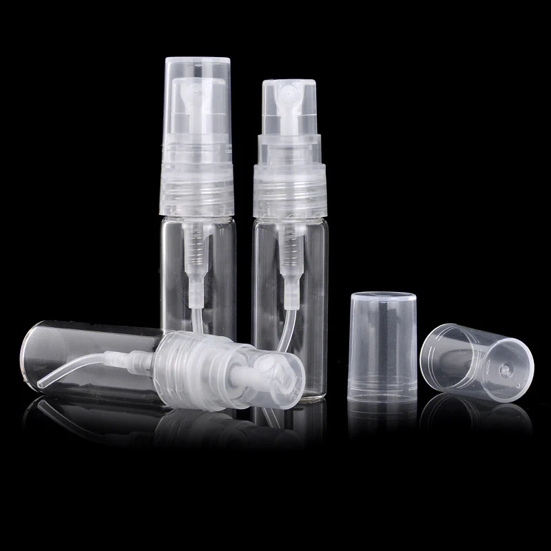 10pcs 3ml/5ml Mini Perfume Spray Bottle Portable Empty Cosmetics Glass Bottle Sample Test Tube Bottle Refillable Glass Bottles
