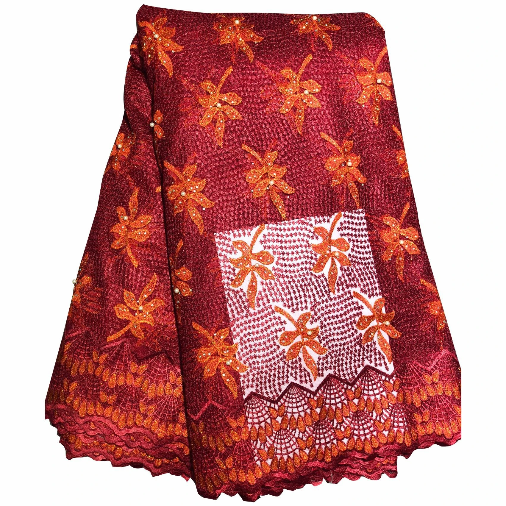 

Latest African Laces Fabrics Embroidered African tulle French Lace Fabric With stones 2019 African French Net Lace