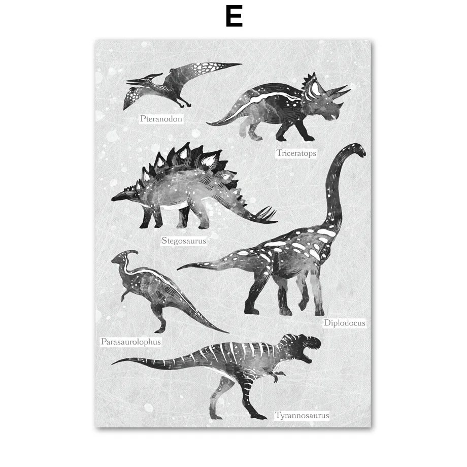 Rainbow-Feather-Baby-Dinosaur-Graph-Wall-Art-Canvas-Painting-Nordic-Posters-And-Prints-Wall-Pictures-For (7)