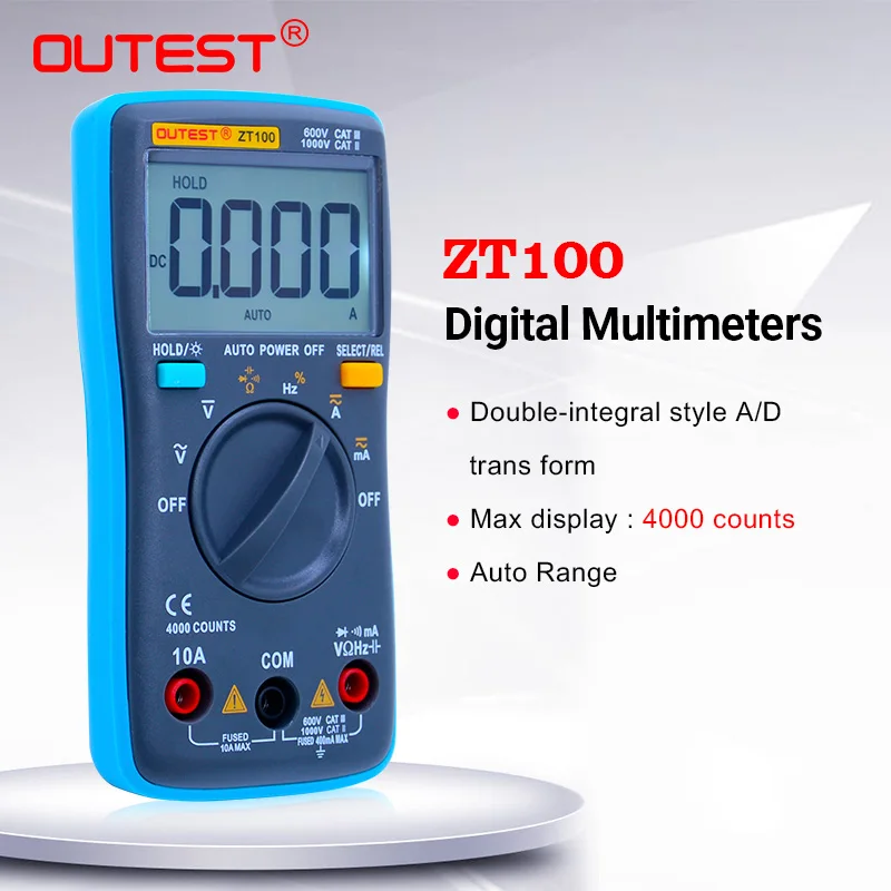 Цифровой мультиметр OUTEST ZT100 4000 отсчетов сопротивление напряжения