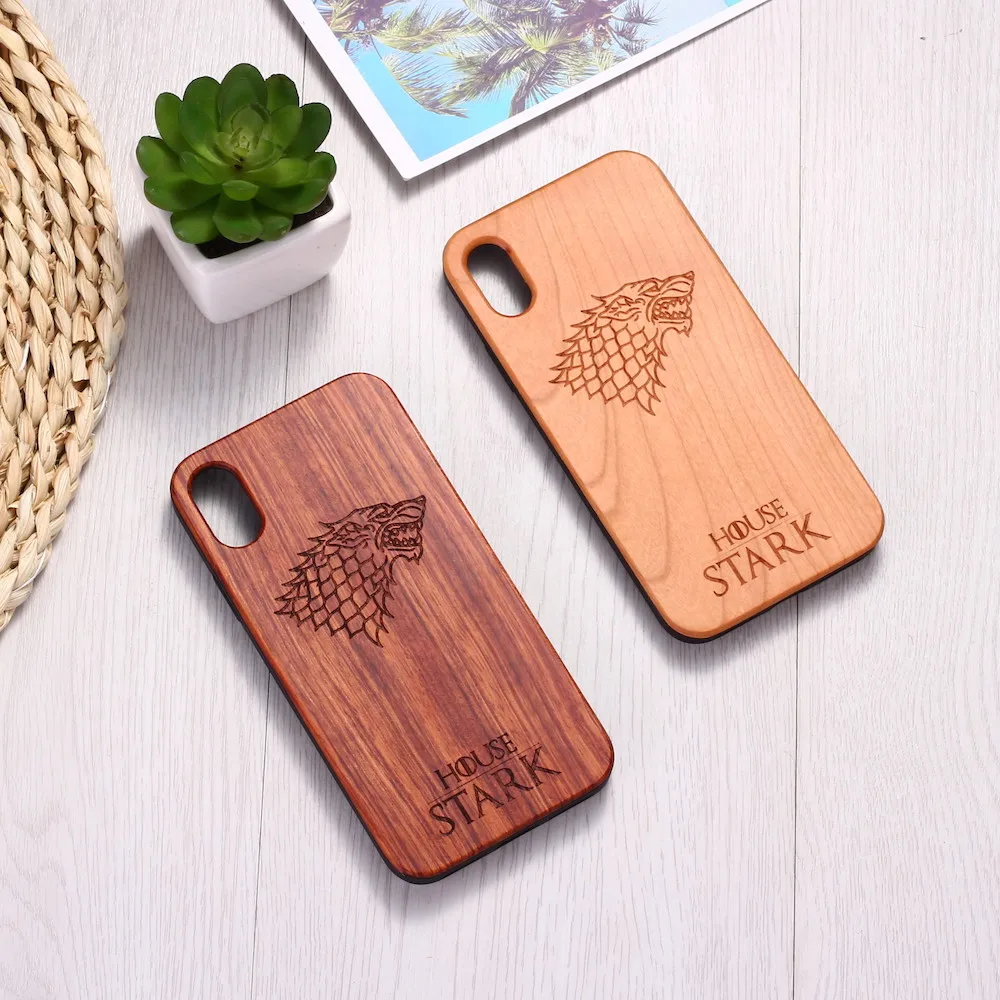 

Game Thrones Winterfell Wolf Engraved Wood Phone Case Coque Funda For iPhone 6 6S 6Plus 7 7Plus 8 8Plus XR X XS Max 11 Pro Max