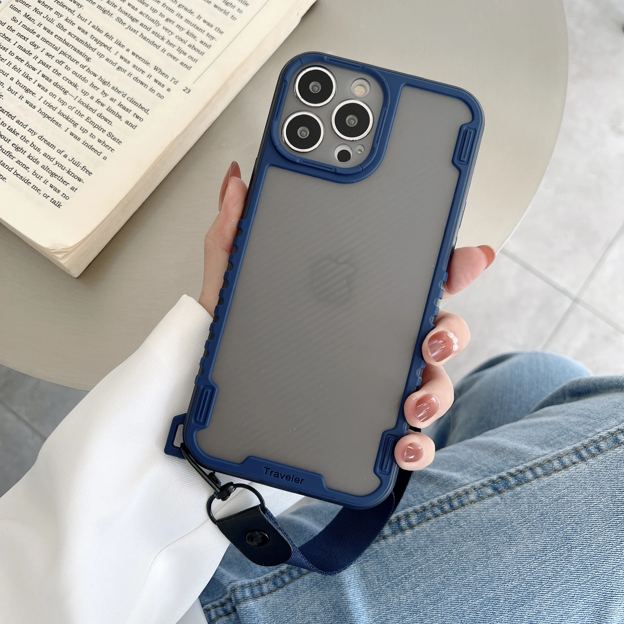 Heavy Duty Wrist Strap Phone Case For Apple Iphone 13 12 11 Pro Max Xr Xs Max 8 7 Plus Shockproof Lanyard Clear Protector Cover Phone Case Covers Aliexpress