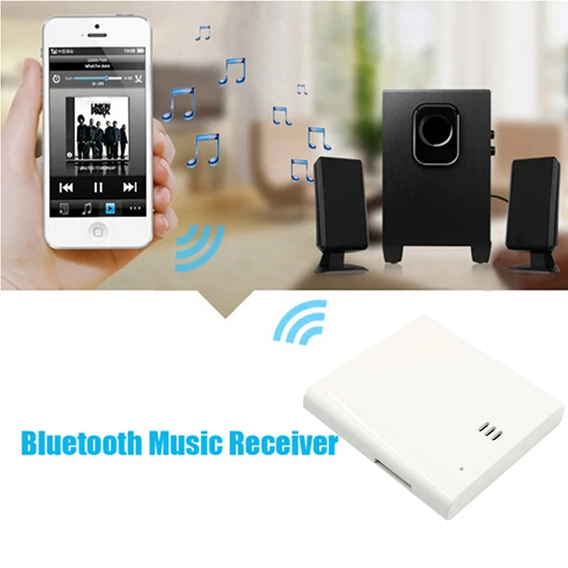 1 шт. Bluetooth A2DP адаптер музыкальный приемник для iPod для iPhone 30-контактный дока динамик Hot во всем мире