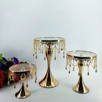 

European wrought iron cake tray Mermaid transparent pendant cake tray metal fruit dessert decoration