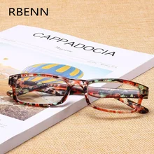 RBENN печатные очки для чтения Для женщин Пружинные шарниры прямоугольные очки для чтения для дальнозоркости+ 1,5 1,75 2,25 2,75 3,25 3,75 4,5 5,0