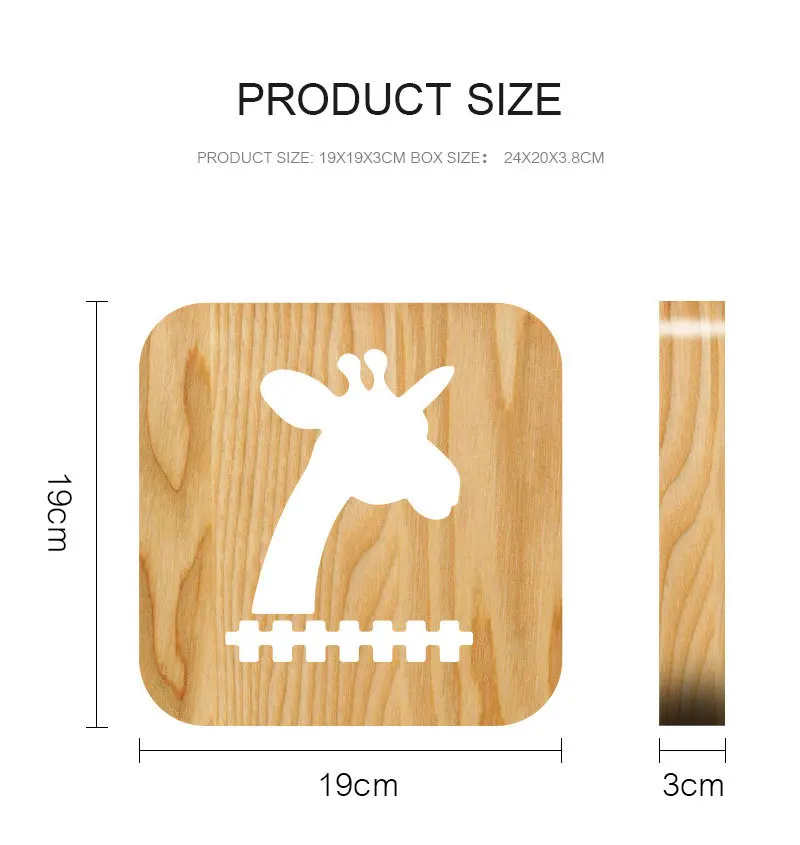 LED Wood Light 3D Giraffe Night Lamp USB Operated Warm Mood Lamp 3D Luminaria Baby Lamp Birthday Gifts For Kids Bedroom Decor (3)