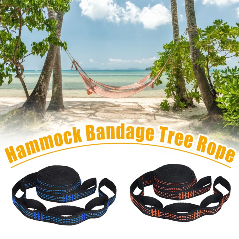 New 2 Pcs/Set Hammock Straps Special Reinforced Polyester Straps 5 Ring High Load-Bearing Barbed Black Outdoor Hammock straps